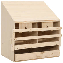 Kippenlegkast 2 Compartimenten 63X40X65 Cm Massief Grenenhout