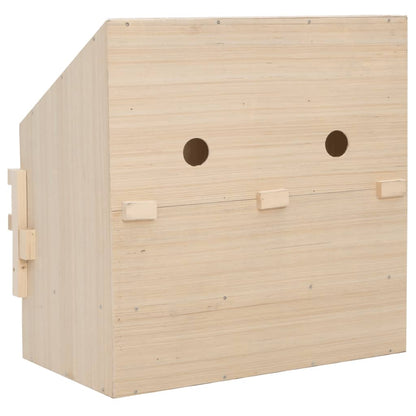 Kippenlegkast 2 Compartimenten 63X40X65 Cm Massief Grenenhout