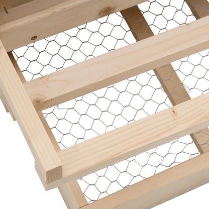 Kippenlegkast 2 Compartimenten 63X40X65 Cm Massief Grenenhout