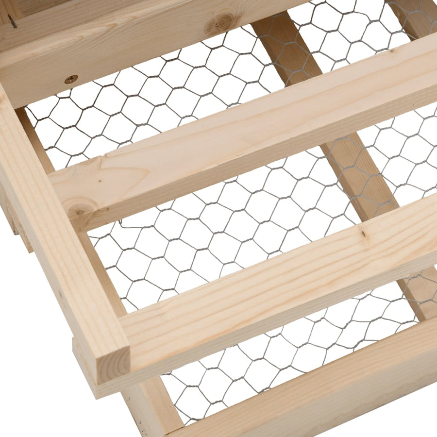 Kippenlegkast 2 Compartimenten 63X40X65 Cm Massief Grenenhout