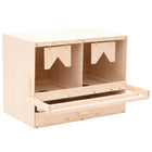 Kippenlegkast 2 compartimenten 63x40x45 cm massief grenenhout