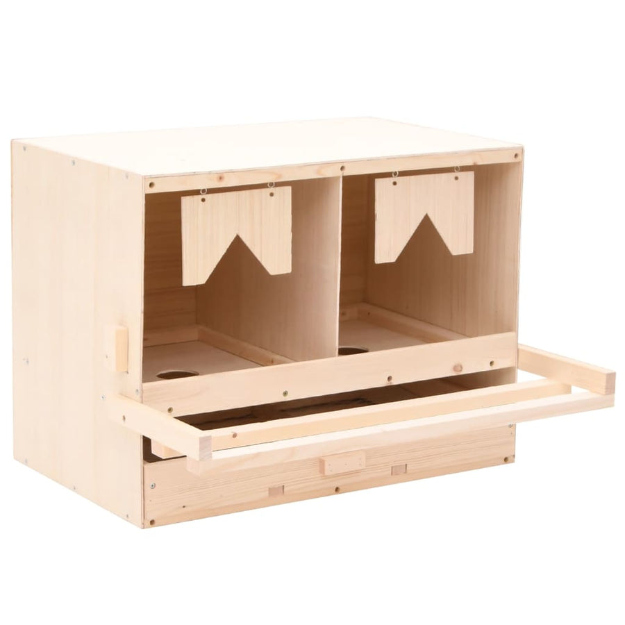 Kippenlegkast 2 Compartimenten Massief Grenenhout 63 x 40 x 45 cm