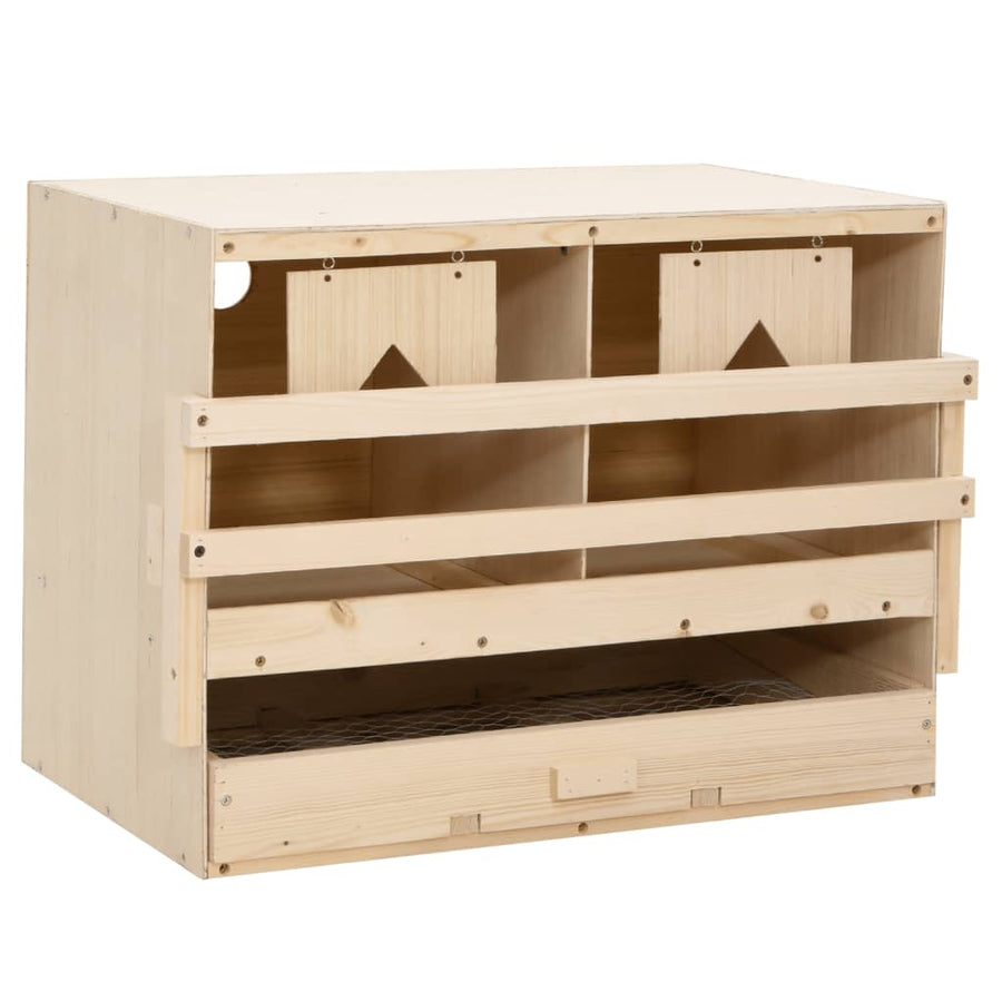 Kippenlegkast 2 Compartimenten Massief Grenenhout 63 x 40 x 45 cm