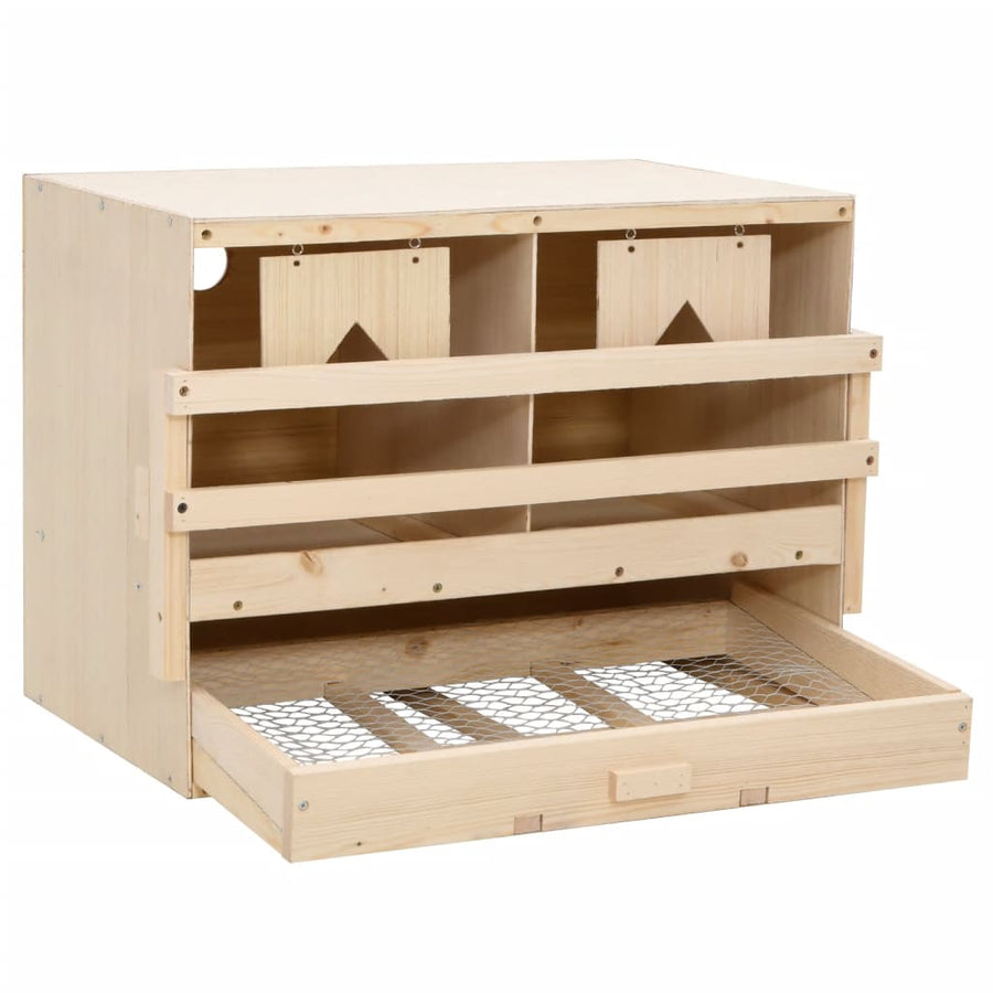 Kippenlegkast 2 Compartimenten Massief Grenenhout 63 x 40 x 45 cm