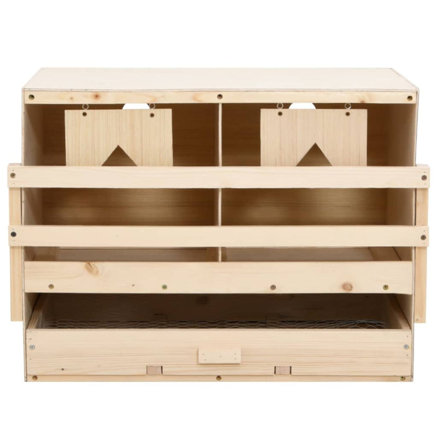 Kippenlegkast 2 Compartimenten Massief Grenenhout 63 x 40 x 45 cm