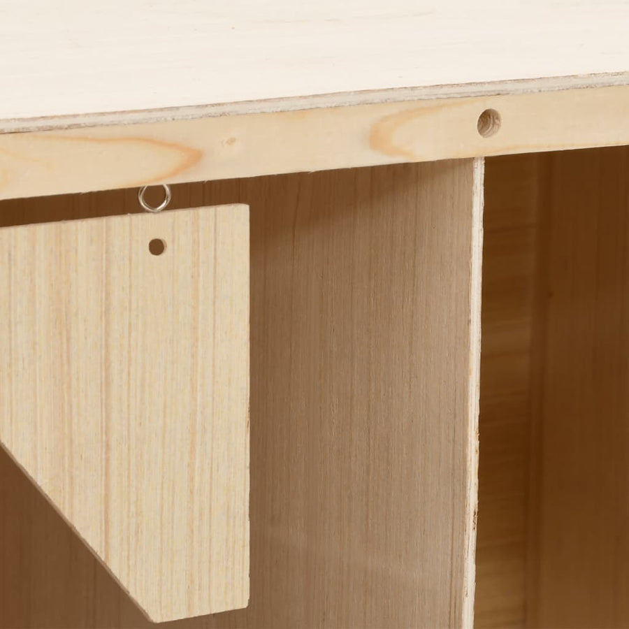 Kippenlegkast 2 Compartimenten Massief Grenenhout 63 x 40 x 45 cm
