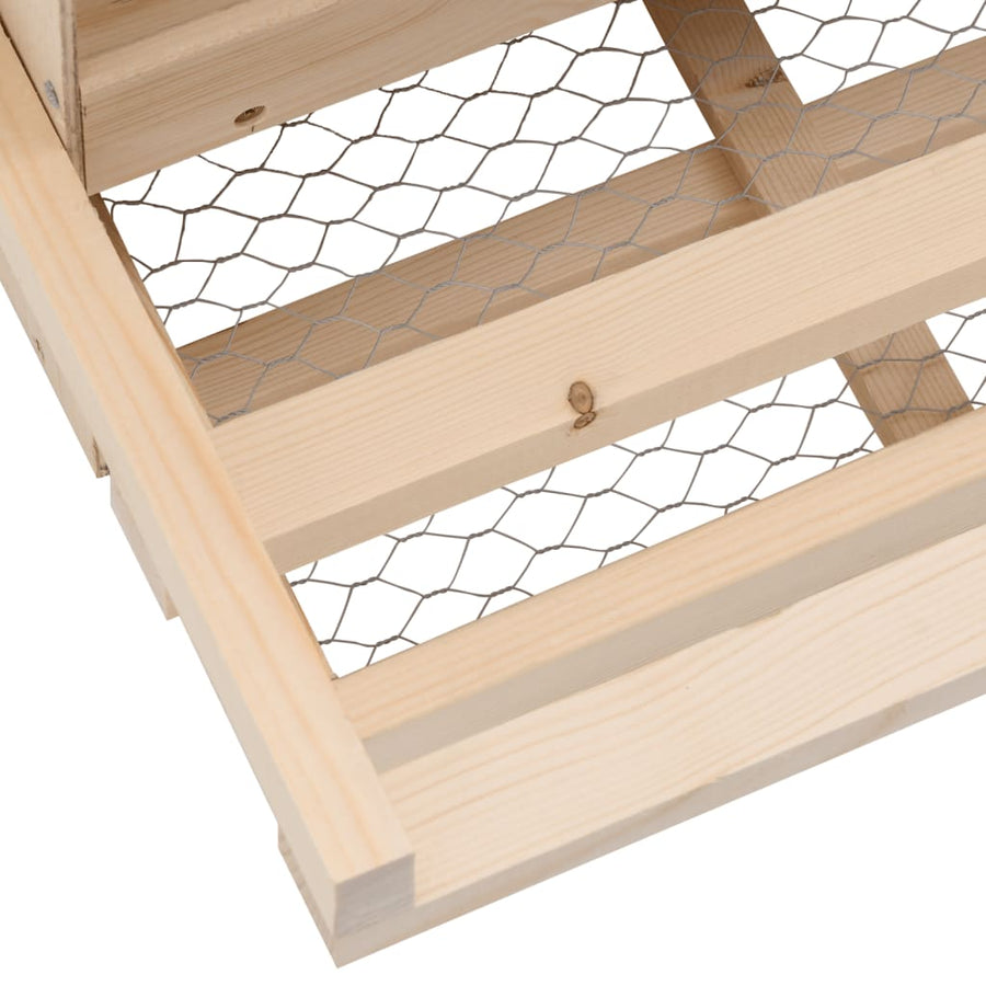 Kippenlegkast 2 Compartimenten Massief Grenenhout 63 x 40 x 45 cm