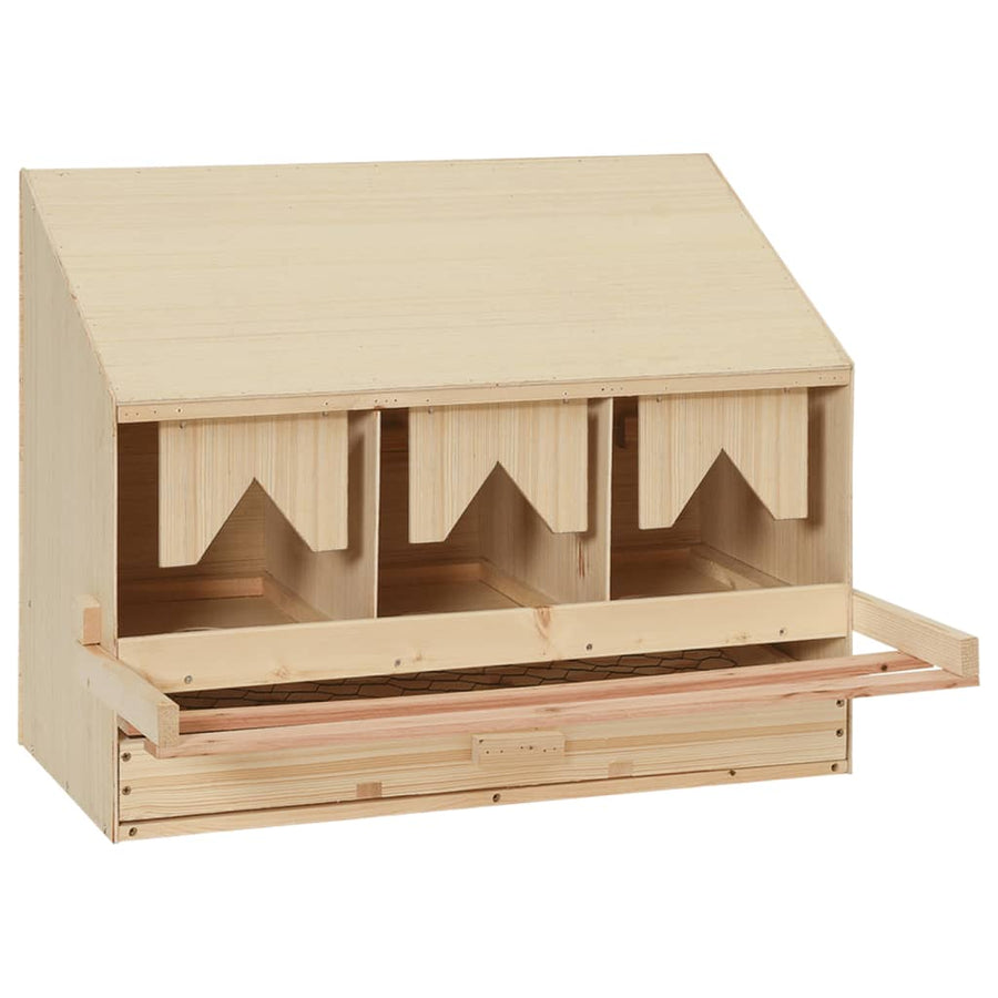 Kippenlegkast 3 Compartimenten Massief Grenenhout 72 x 33 x 54 cm