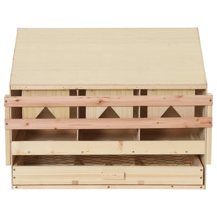 Kippenlegkast 3 Compartimenten Massief Grenenhout 72 x 33 x 54 cm