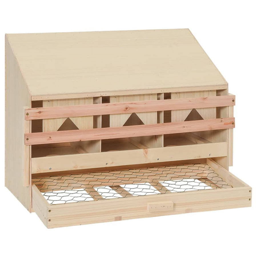 Kippenlegkast 3 Compartimenten Massief Grenenhout 72 x 33 x 54 cm