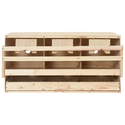 Kippenlegkast 3 Compartimenten 72X33X38 Cm Massief Grenenhout