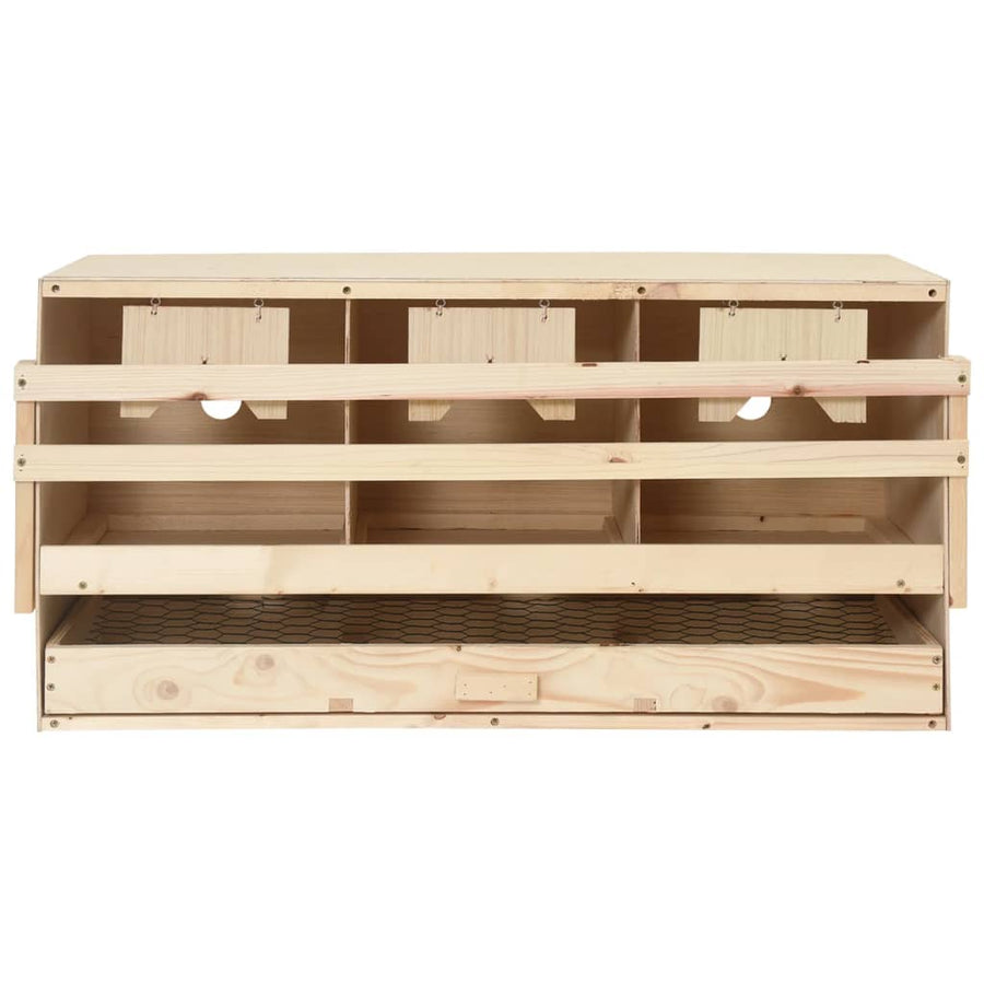 Kippenlegkast 3 Compartimenten 72X33X38 Cm Massief Grenenhout