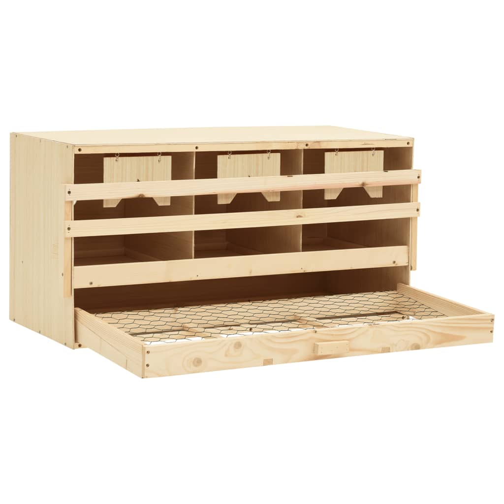 Kippenlegkast 3 Compartimenten 72X33X38 Cm Massief Grenenhout