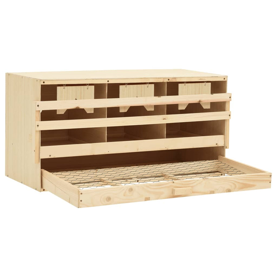 Kippenlegkast 3 Compartimenten 72X33X38 Cm Massief Grenenhout