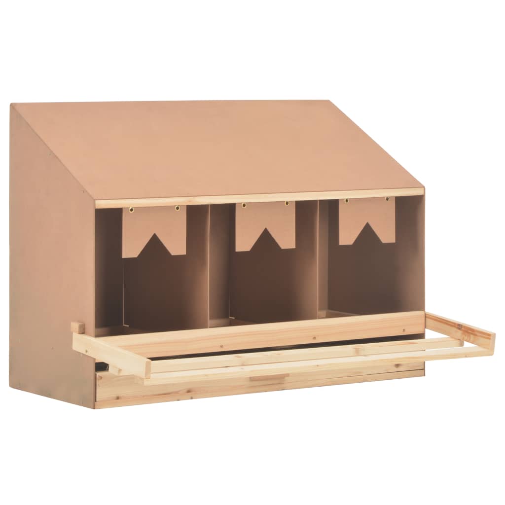 Kippenlegkast 3 Compartimenten Massief Grenenhout 93 x 40 x 65 cm