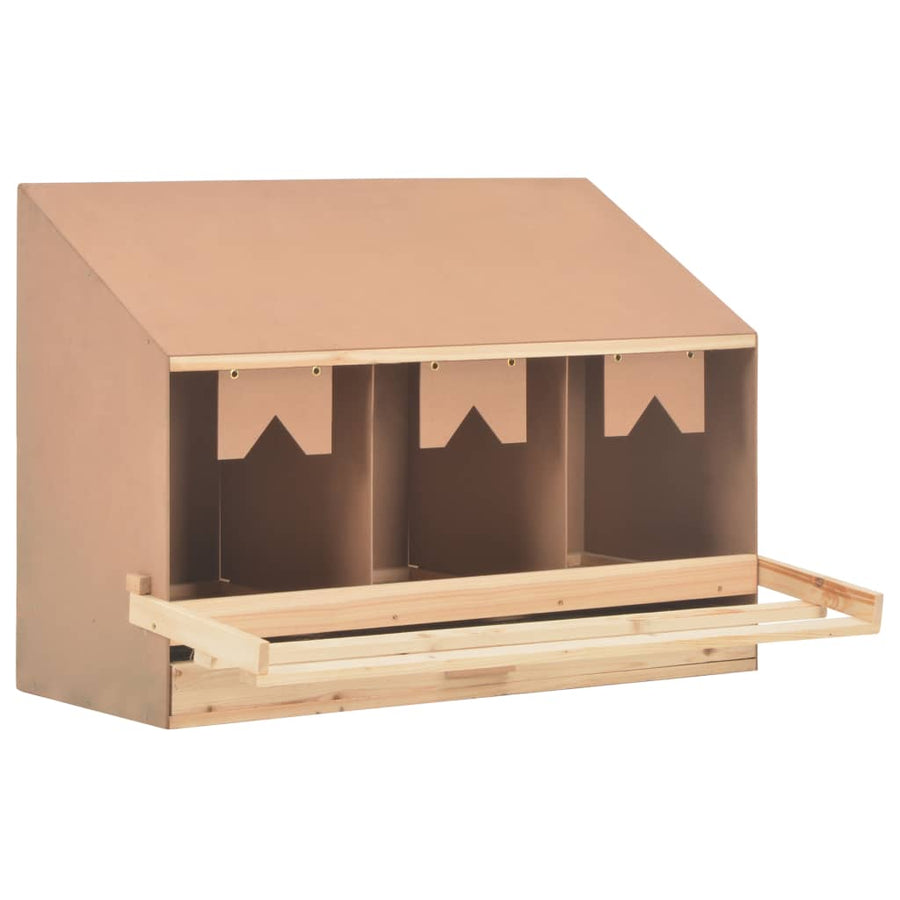 Kippenlegkast 3 Compartimenten Massief Grenenhout 93 x 40 x 65 cm
