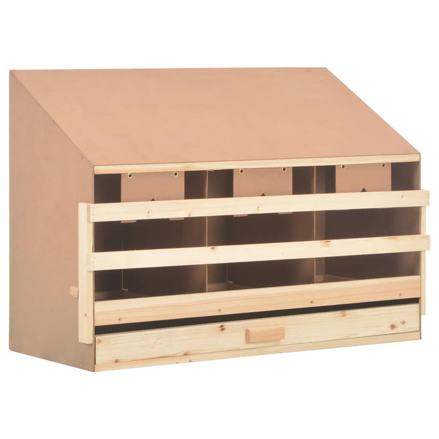 Kippenlegkast 3 Compartimenten Massief Grenenhout 93 x 40 x 65 cm