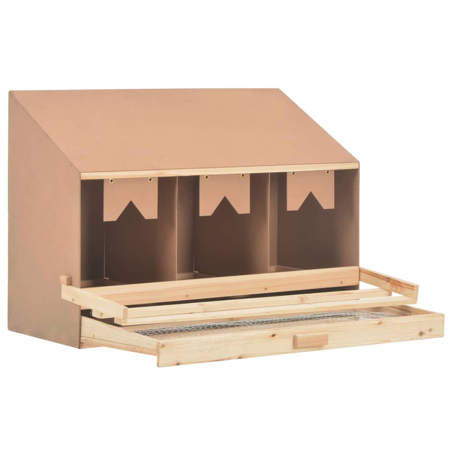Kippenlegkast 3 Compartimenten Massief Grenenhout 93 x 40 x 65 cm