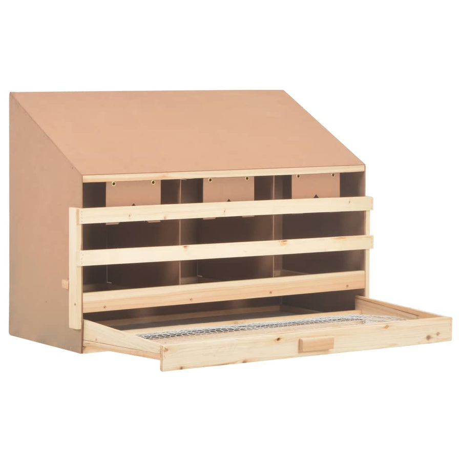 Kippenlegkast 3 Compartimenten Massief Grenenhout 93 x 40 x 65 cm