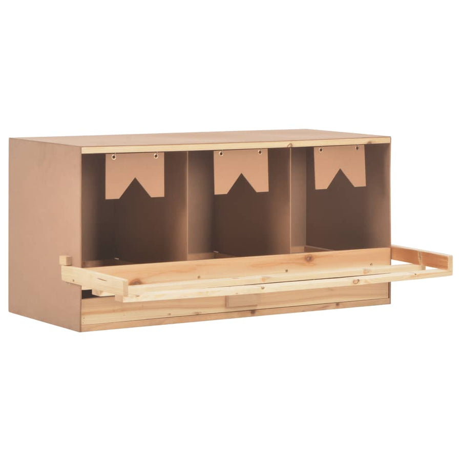 Kippenlegkast 3 Compartimenten 96X40X45 Cm Massief Grenenhout