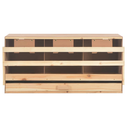 Kippenlegkast 3 Compartimenten 96X40X45 Cm Massief Grenenhout