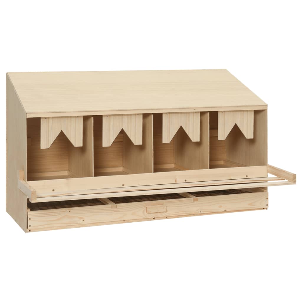 Kippenlegkast 4 Compartimenten Massief Grenenhout 106 x 40 x 59 cm