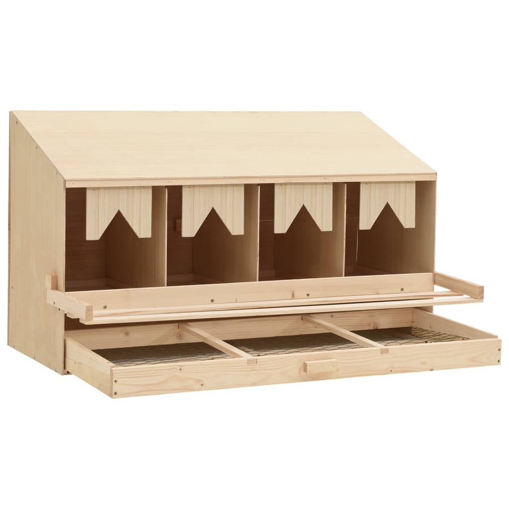 Kippenlegkast 4 Compartimenten Massief Grenenhout 106 x 40 x 59 cm