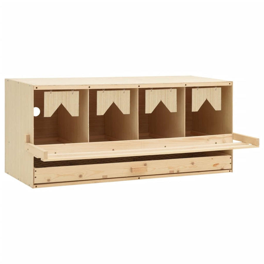 Kippenlegkast 4 Compartimenten Massief Grenenhout 106 x 40 x 45 cm