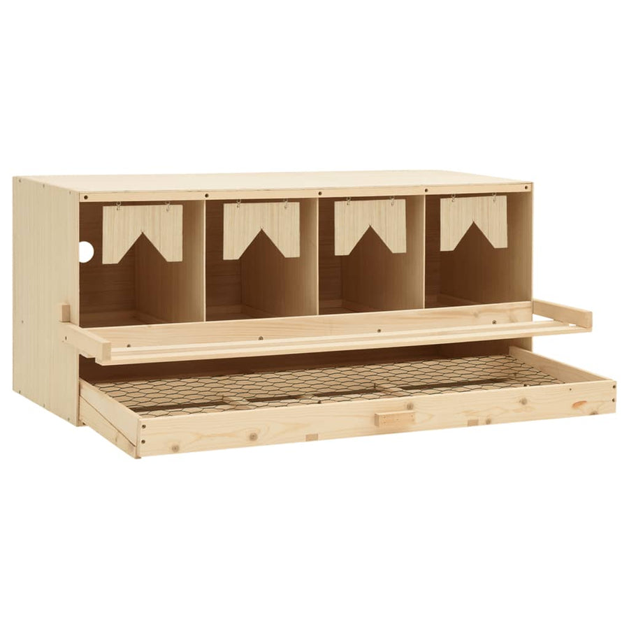Kippenlegkast 4 Compartimenten Massief Grenenhout 106 x 40 x 45 cm