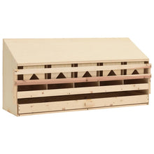 Kippenlegkast 5 compartimenten 117x33x54 cm massief grenenhout