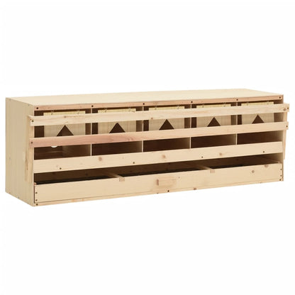 Kippenlegkast 5 Compartimenten 117X33X38 Cm Massief Grenenhout