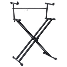 Keyboardstandaard X-Frame Dubbel Versterkt Zwart