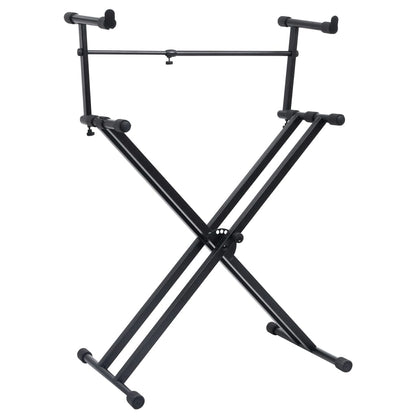 Keyboardstandaard X-Frame Dubbel Versterkt Zwart