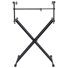 Keyboardstandaard X-Frame Dubbel Versterkt Zwart