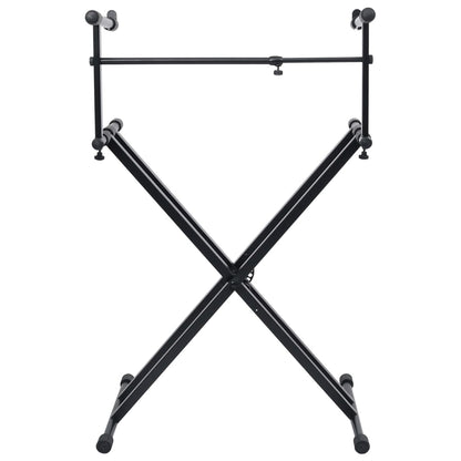 Keyboardstandaard X-Frame Dubbel Versterkt Zwart