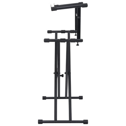 Keyboardstandaard X-Frame Dubbel Versterkt Zwart