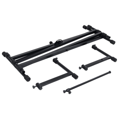 Keyboardstandaard X-Frame Dubbel Versterkt Zwart