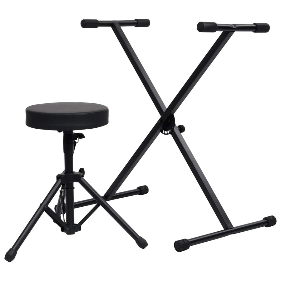 Keyboardstandaard En -Kruk Zwart