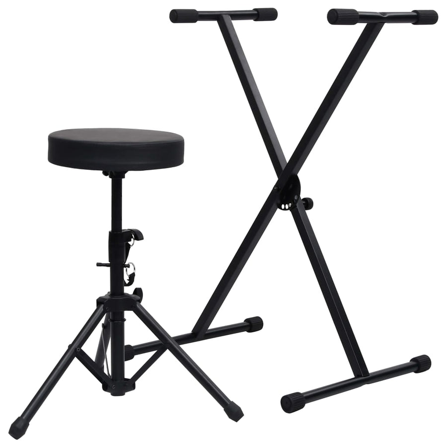 Keyboardstandaard En -Kruk Zwart