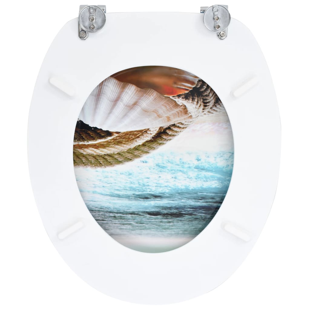 Toiletbril met deksel schelp MDF 1 Schelp Nee
