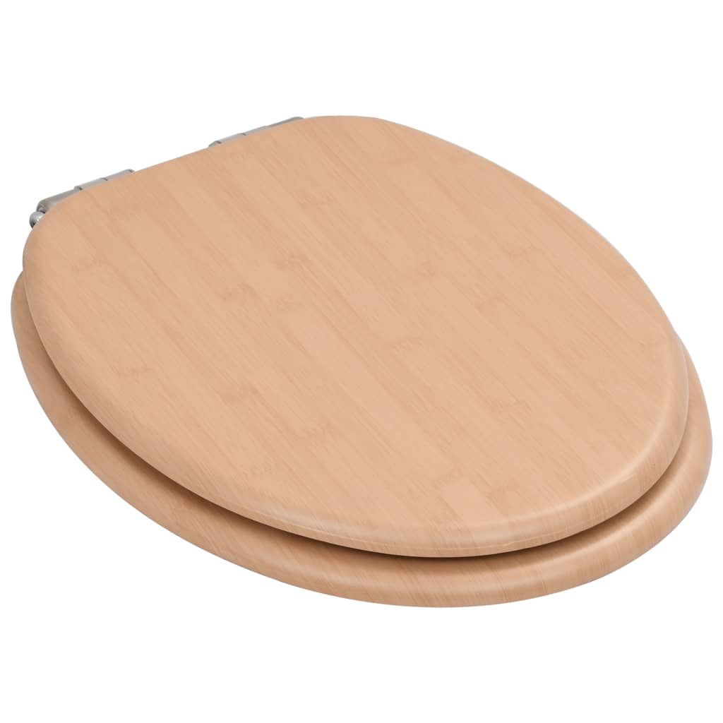 Toiletbril met soft-close deksel bamboe MDF 1 Bamboe Ja