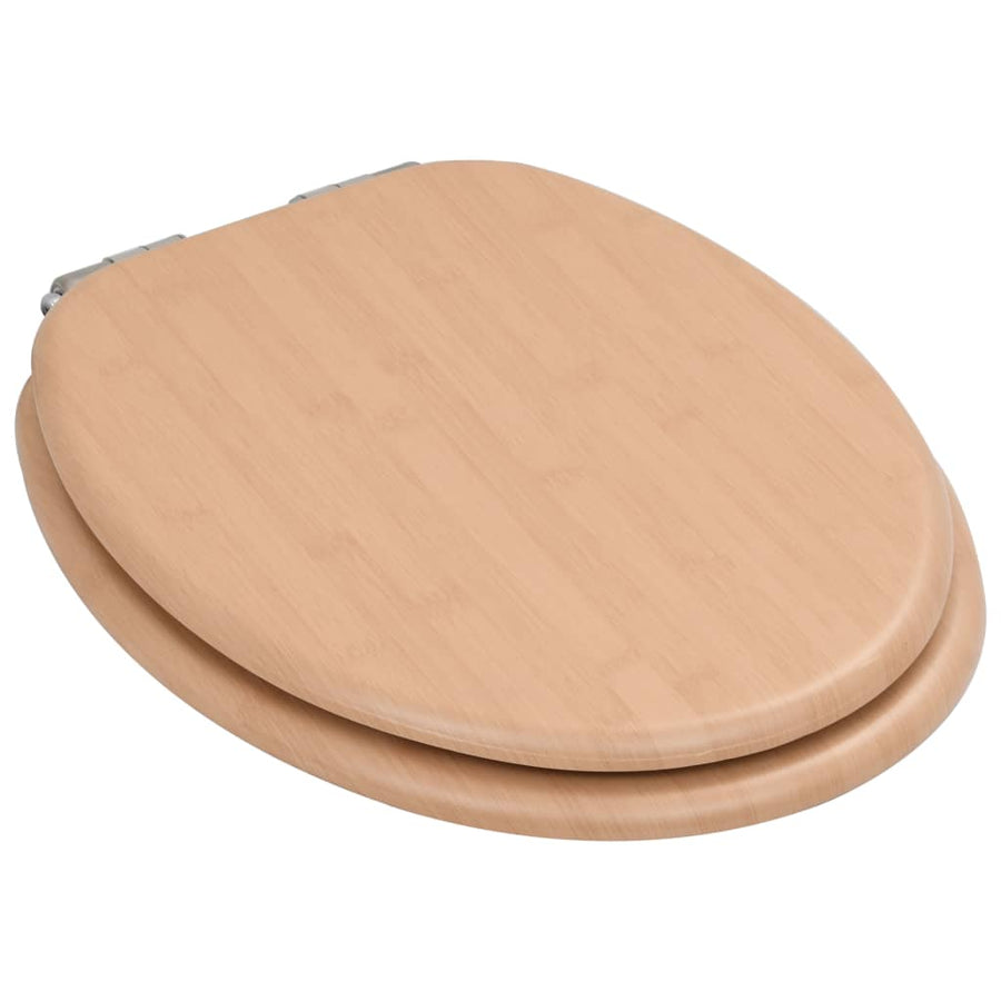 Toiletbril met soft-close deksel bamboe MDF 1 Bamboe Ja