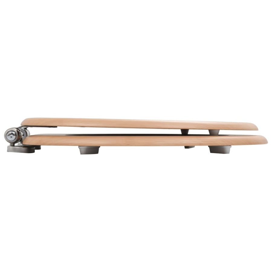 Toiletbril met soft-close deksel bamboe MDF 1 Bamboe Ja