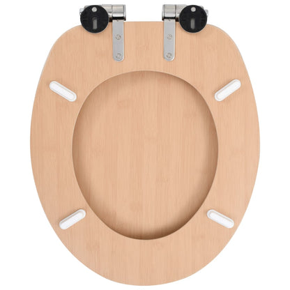 Toiletbril met soft-close deksel bamboe MDF 1 Bamboe Ja