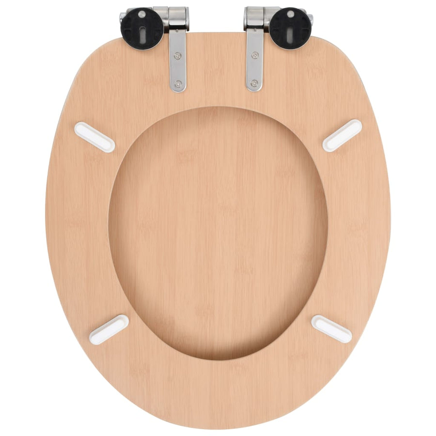 Toiletbril met soft-close deksel bamboe MDF 1 Bamboe Ja