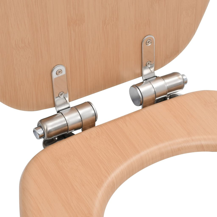 Toiletbril met soft-close deksel bamboe MDF 1 Bamboe Ja