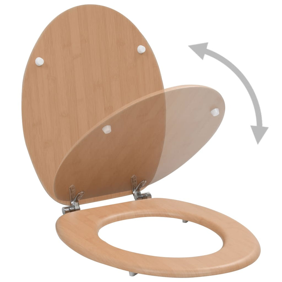 Toiletbril met deksel bamboe MDF 1 Bamboe Nee