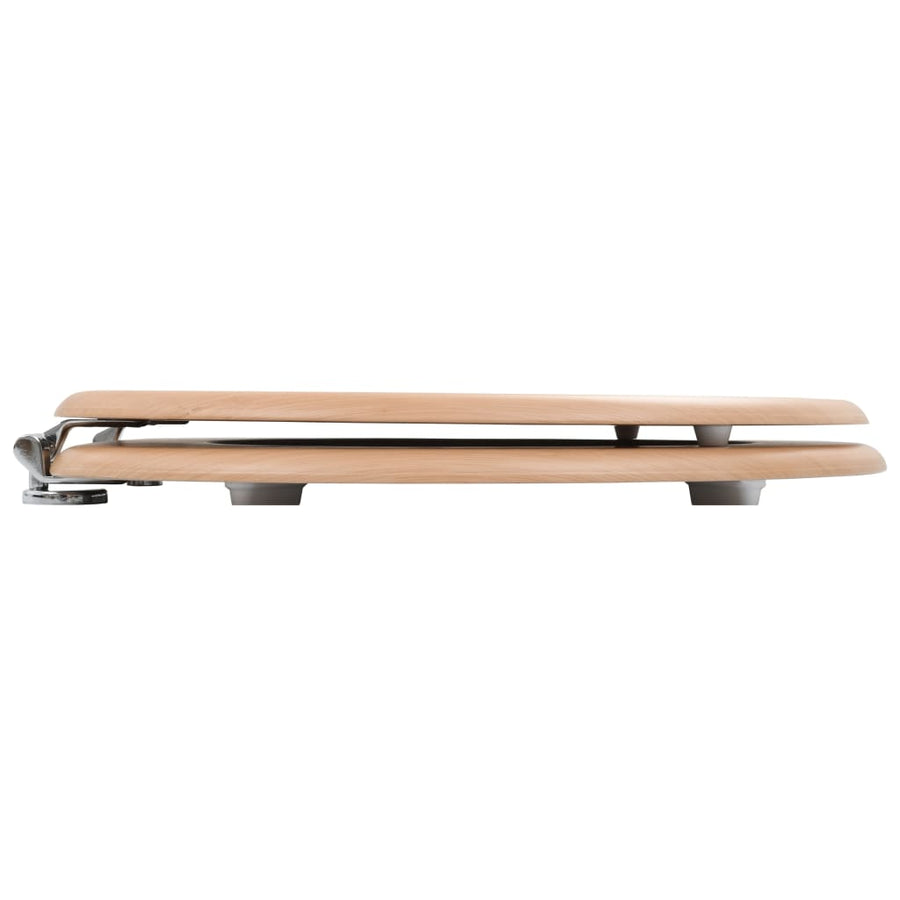 Toiletbril met deksel bamboe MDF 1 Bamboe Nee