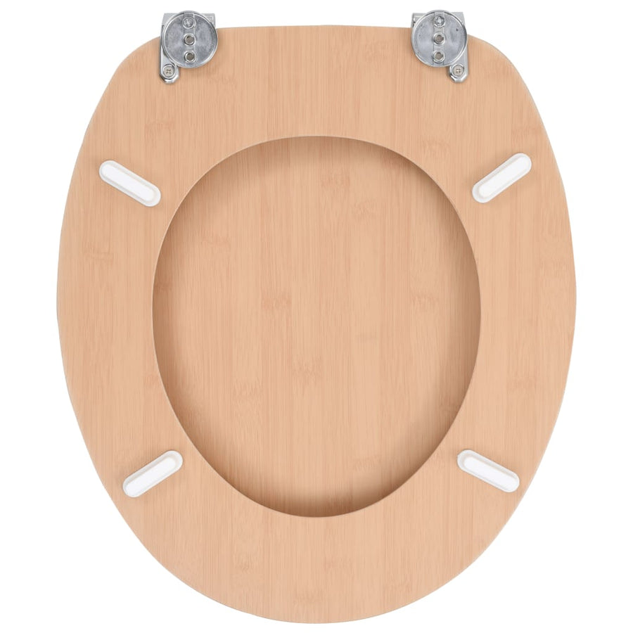 Toiletbril met deksel bamboe MDF 1 Bamboe Nee