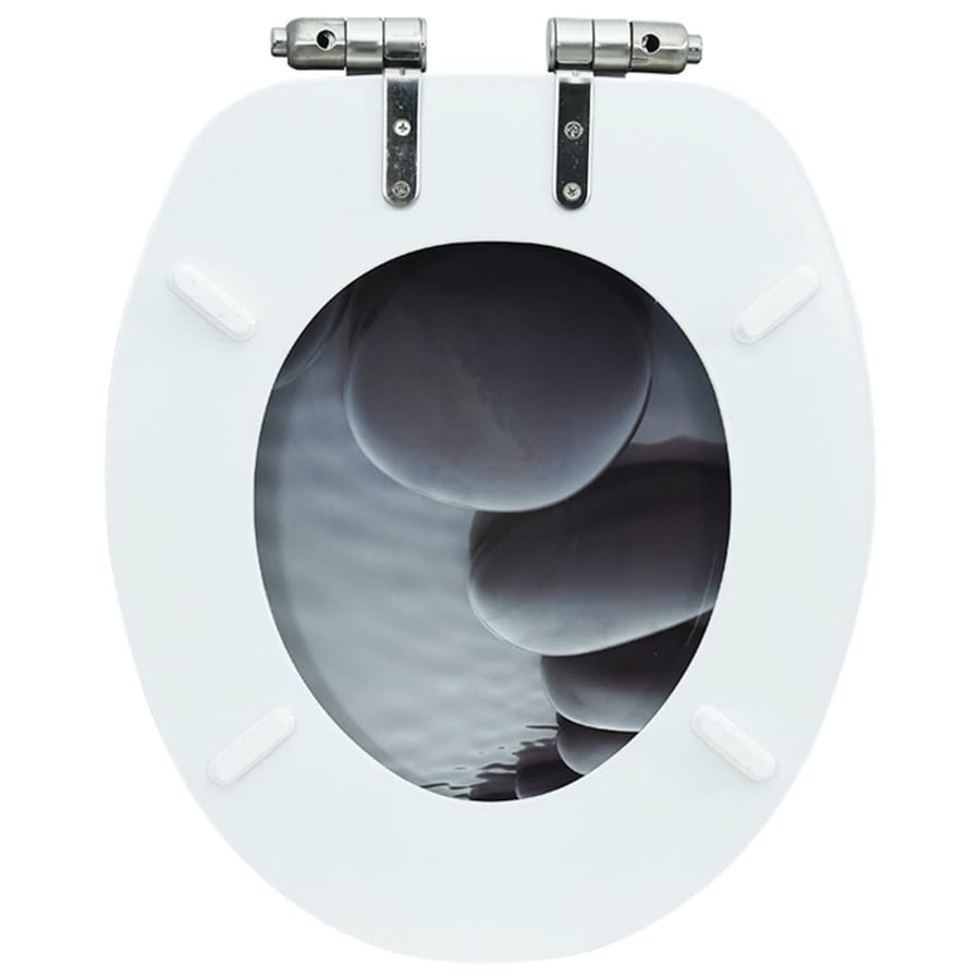 Toiletbril met soft-close deksel stenen MDF 1 Stenen Ja